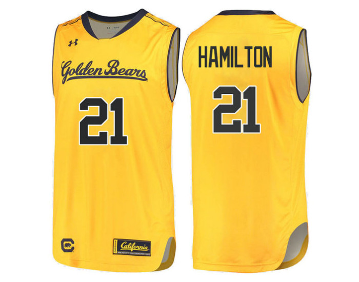 California Golden Bears #21 Nick Hamilton Replica College Basketball Jersey Gold