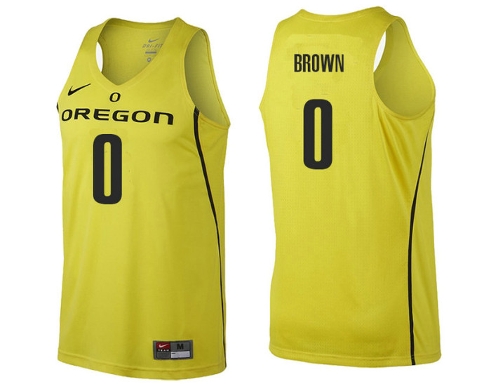 Oregon Ducks #0 Troy Brown Authentic College Basketball Jersey gold