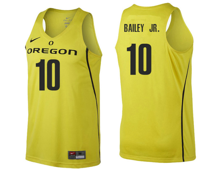 Oregon Ducks #10 Victor Bailey Jr. Authentic College Basketball Jersey gold