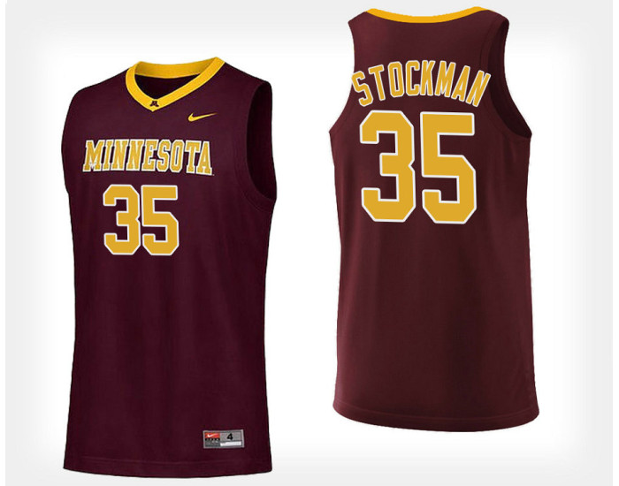 Minnesota Golden Gophers #35 Matz Stockman Maroon Home Authentic College Basketball Jersey