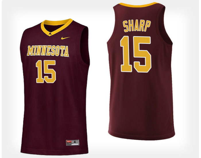 Minnesota Golden Gophers #15 Stephon Sharp Maroon Home Authentic College Basketball Jersey