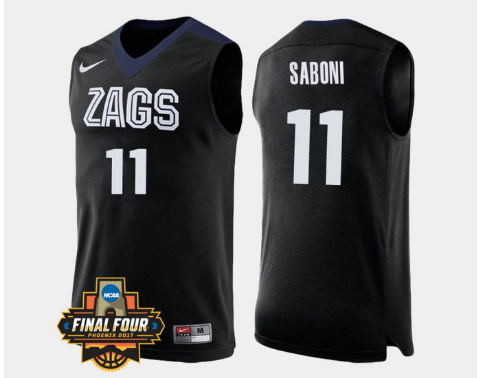 Gonzaga Bulldogs #11 Domantas Saboni Black Alternate Authentic College Basketball Jersey