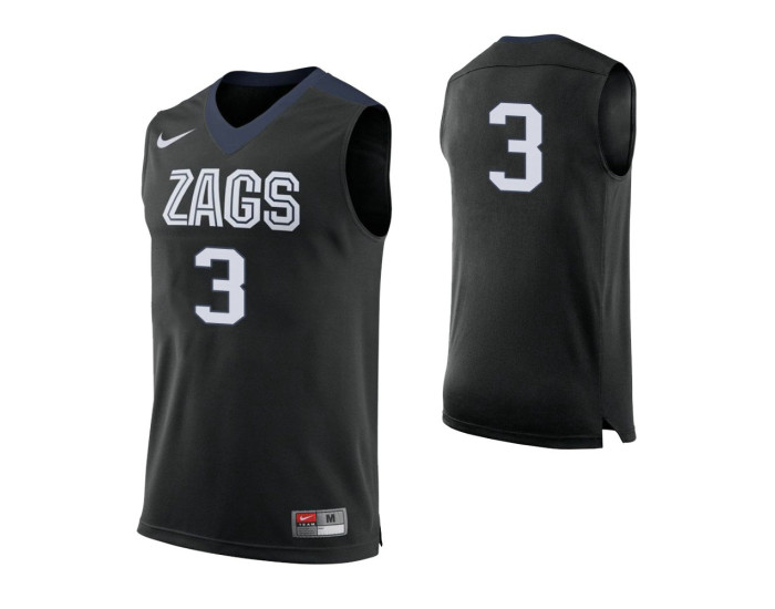 Youth Gonzaga Bulldogs #3 Filip Petrusev Replica College Basketball Jersey Black