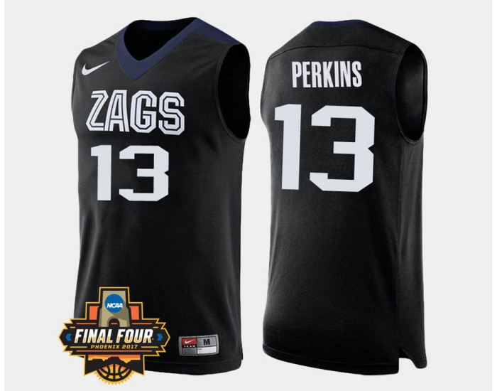 Gonzaga Bulldogs #13 Josh Perkins Black Alternate Authentic College Basketball Jersey