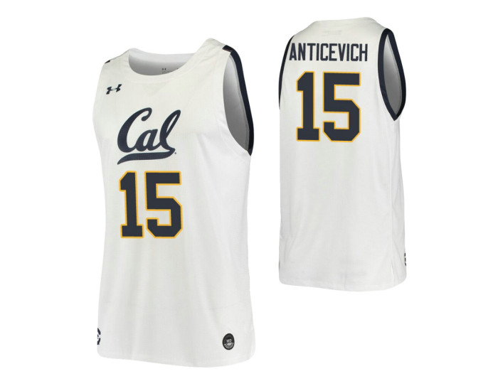 Youth California Golden Bears #15 Grant Anticevich White Authentic College Basketball Jersey