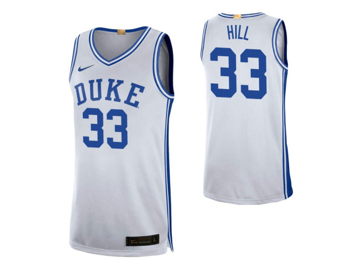 Duke Blue Devils #33 Grant Hill White Replica College Basketball Jersey