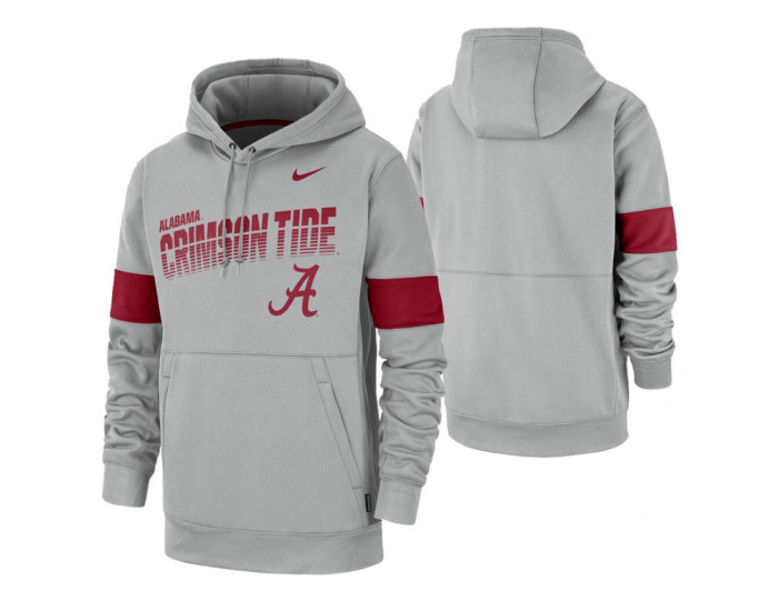 Alabama Crimson Tide Gray Sideline Wordmark &amp; Logo Performance Hoodie