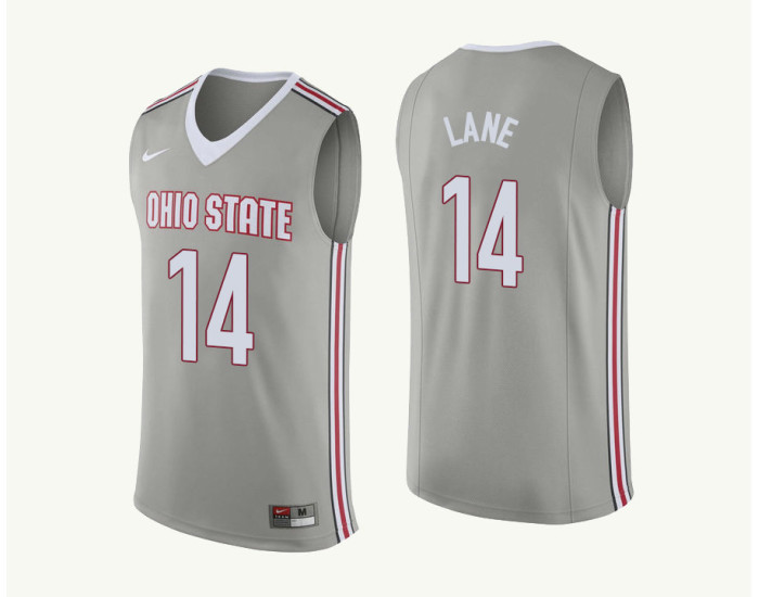 Youth Ohio State Buckeyes #14 Joey Lane Authentic College Basketball Jersey Gray