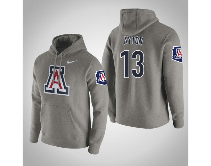 Arizona Wildcats #13 Deandre Ayton Men's Gray Pullover Hoodie