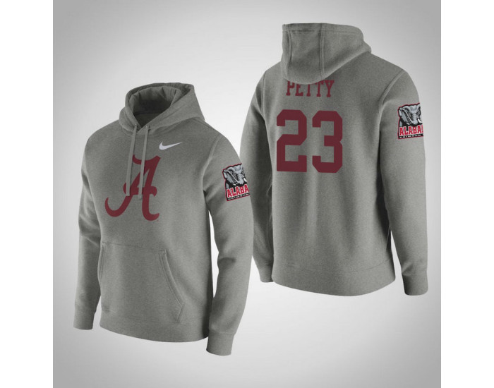 Alabama Crimson Tide #23 John Petty Men's Gray College Basketball Hoodie