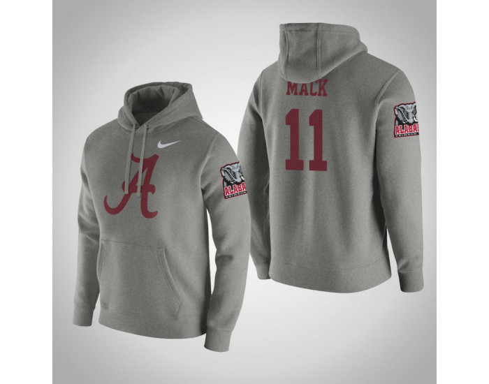 Alabama Crimson Tide #11 Tevin Mack Men's Gray College Basketball Hoodie