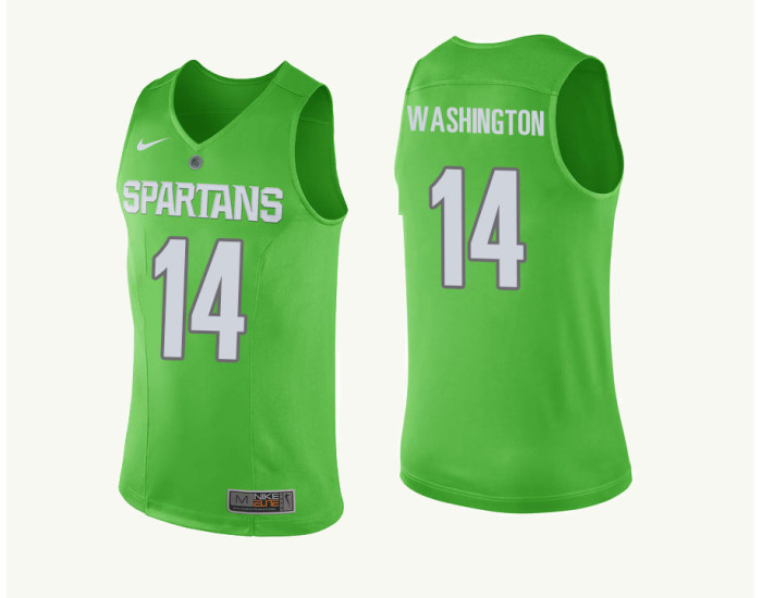 Youth Michigan State Spartans #14 Brock Washington Authentic College Basketball Jersey Green