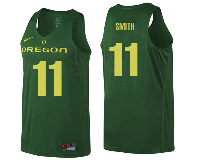 Oregon Ducks #11 Keith Smith Authentic College Basketball Jersey Green