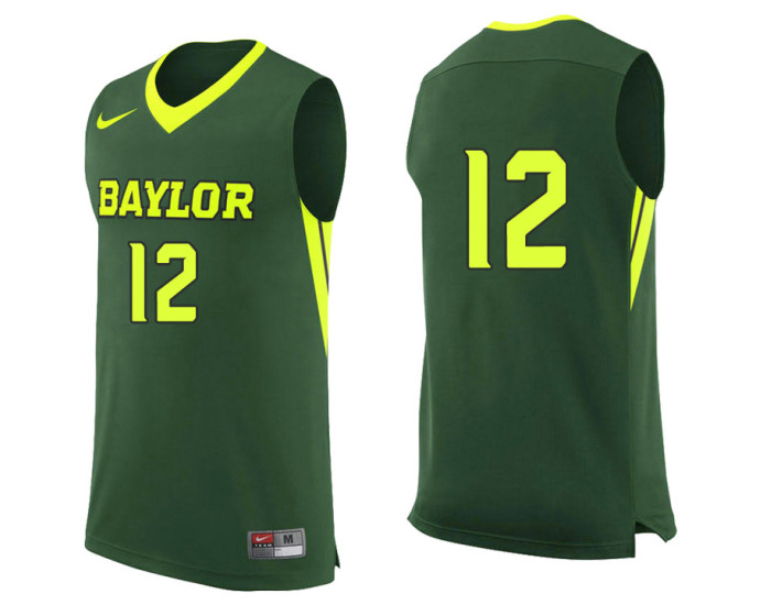 Baylor Bears #12 Leonard Allen Authentic College Basketball Jersey Green