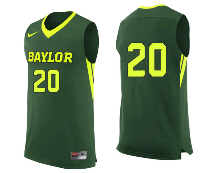Baylor Bears #20 Manu Lecomte Authentic College Basketball Jersey Green