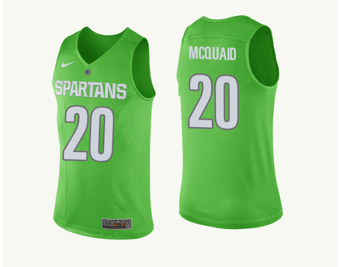 Michigan State Spartans #20 Matt McQuaid Replica College Basketball Jersey Green