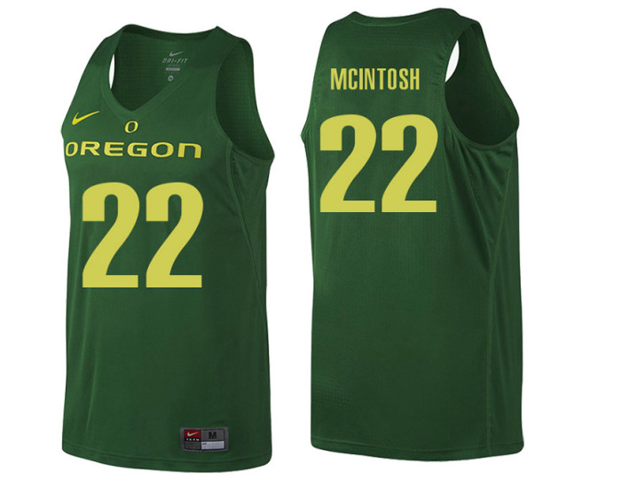 Oregon Ducks #22 MiKyle McIntosh Authentic College Basketball Jersey Green