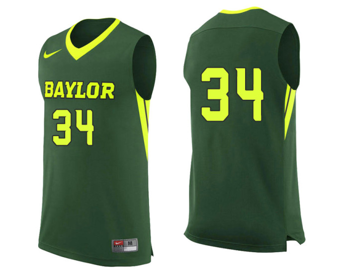 Baylor Bears #34 Obim Okeke Authentic College Basketball Jersey Green