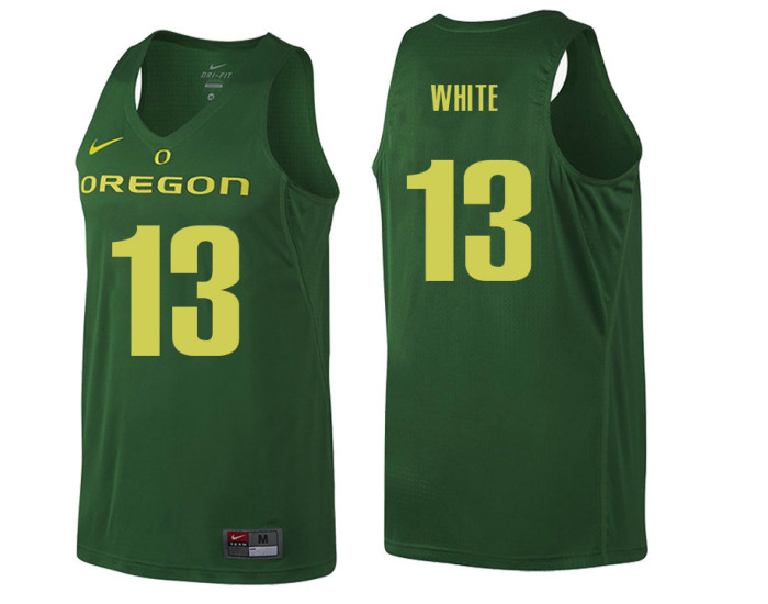 Oregon Ducks #13 Paul White Authentic College Basketball Jersey Green