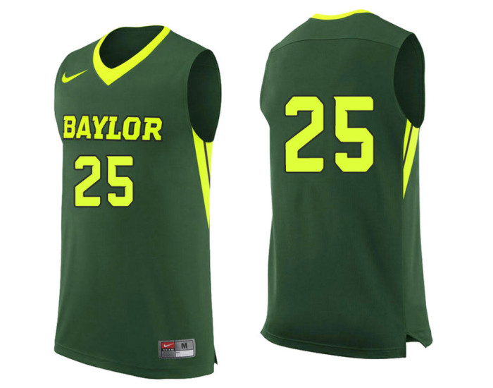 Baylor Bears #25 Tristan Clark Authentic College Basketball Jersey Green