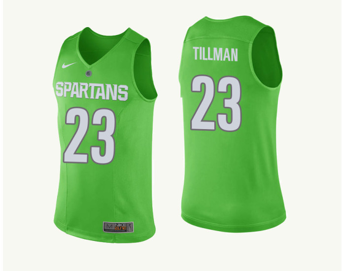 Youth Michigan State Spartans #23 Xavier Tillman Replica College Basketball Jersey Green