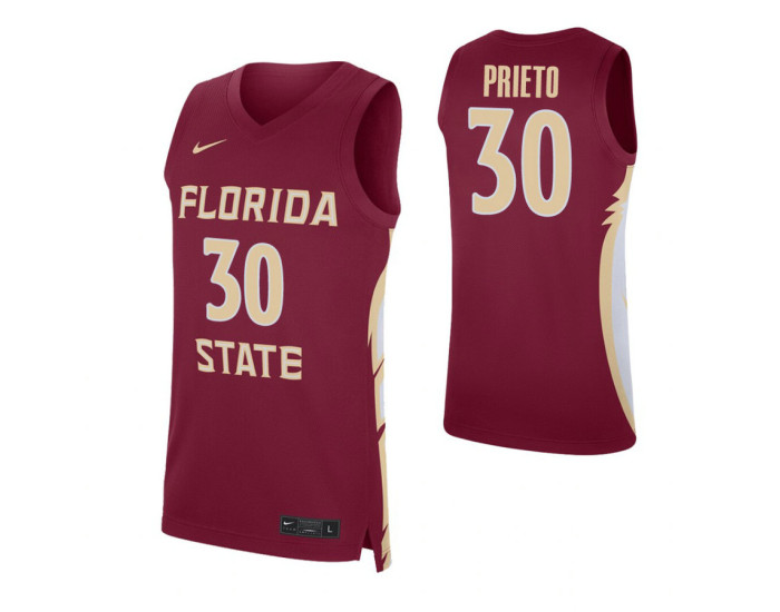 Youth Florida State Seminoles #30 Harrison Prieto Garnet Authentic College Basketball Jersey