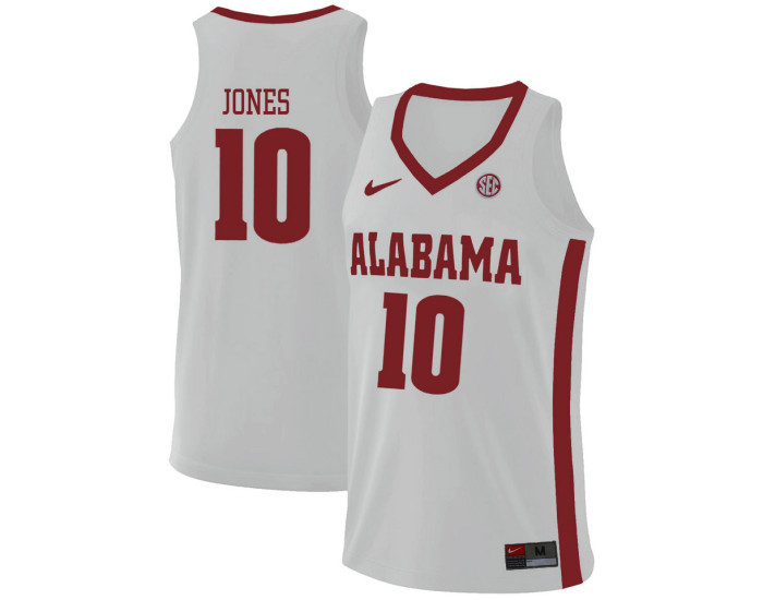 Youth Alabama Crimson Tide #10 Herbert Jones Authentic College Basketball Jersey White