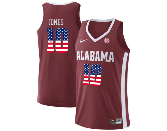 Youth Alabama Crimson Tide #10 Herbert Jones Authentic College Basketball Jersey Red