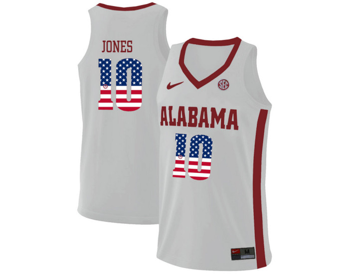 Youth Alabama Crimson Tide #10 Herbert Jones Authentic College Basketball Jersey White