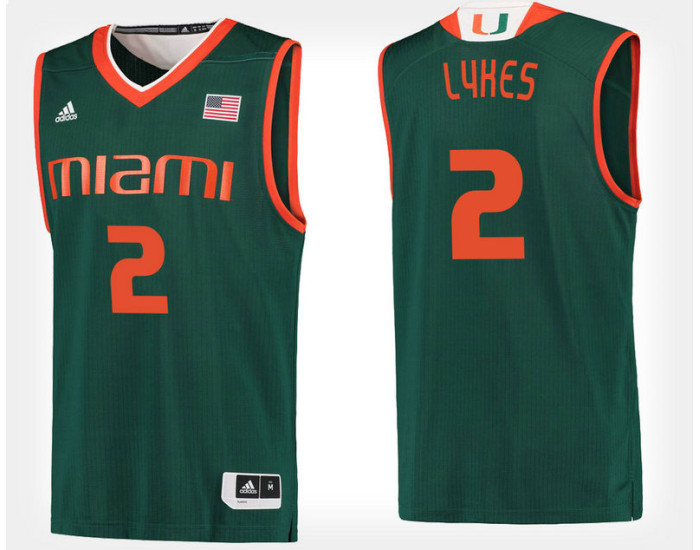 Youth Miami Hurricanes #2 Chris Lykes Green Alternate Authentic College Basketball Jersey