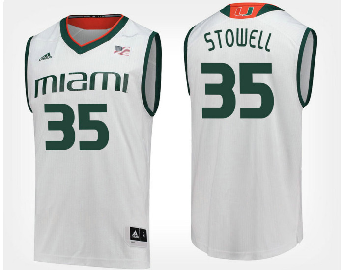 Youth Miami Hurricanes #35 Chris Stowell White Road Authentic College Basketball Jersey