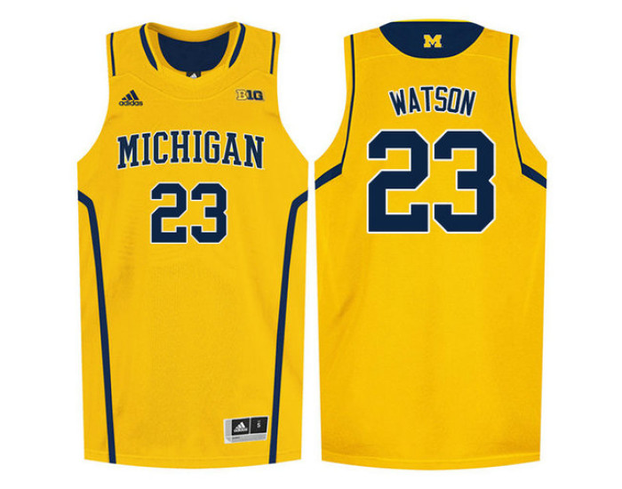 Michigan Wolverines #23 Ibi Watson Authentic College Basketball Jersey Gold