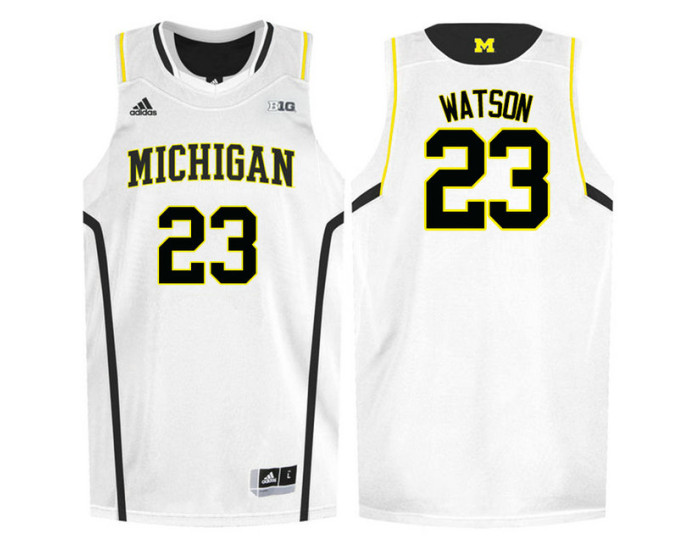 Michigan Wolverines #23 Ibi Watson Replica College Basketball Jersey White