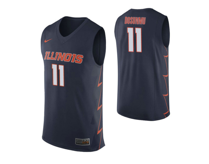 Youth Illinois Fighting Illini #11 Ayo Dosunmu Navy Replica College Basketball Jersey