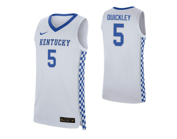Kentucky Wildcats #5 Immanuel Quickley White Replica College Basketball Jersey