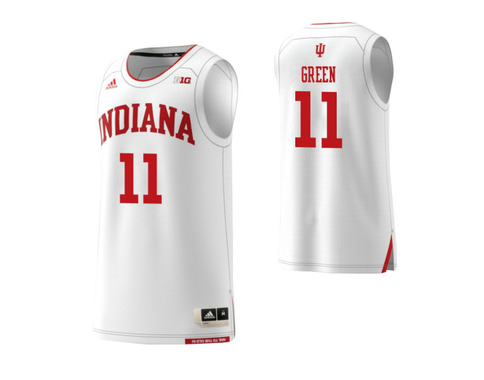 Indiana Hoosiers #11 Devonte Green Authentic College Basketball Jersey White