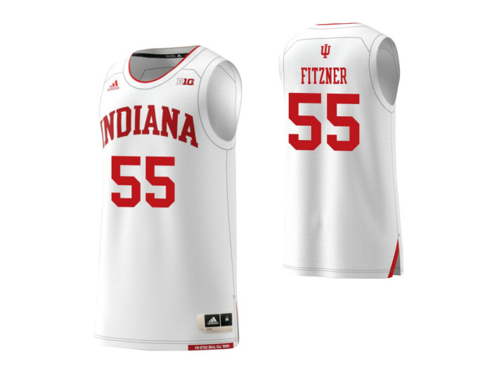 Youth Indiana Hoosiers #55 Evan Fitzner Replica College Basketball Jersey White