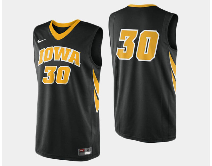 Youth Iowa Hawkeyes #30 Aaron White Black Road Authentic College Basketball Jersey