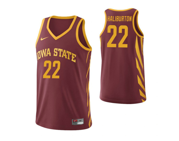 Iowa State Cyclones #22 Tyrese Haliburton Cardinal Authentic College Basketball Jersey
