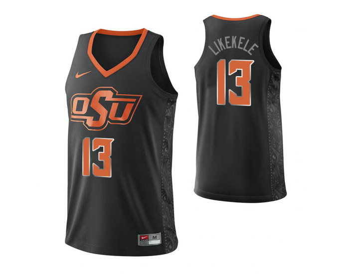 Youth Oklahoma State Cowboys 13 Isaac Likekele Authentic College Basketball Jersey Black