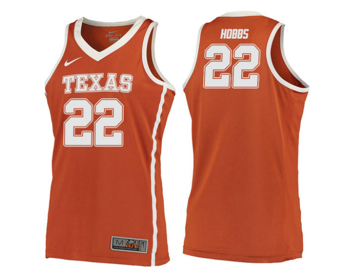 Texas Longhorns #22 Isaiah Hobbs Authentic College Basketball Jersey Orange
