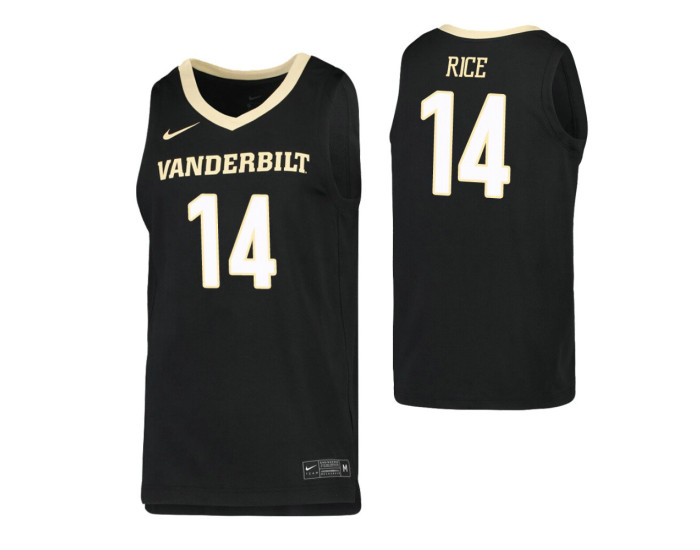 Youth Isaiah Rice Authentic College Basketball Jersey Black Vanderbilt Commodores