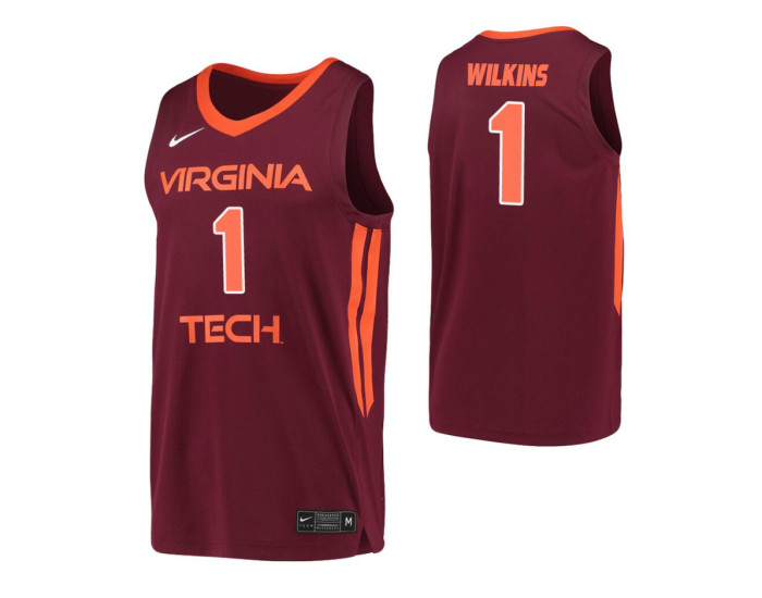 Youth Virginia Tech Hokies #1 Isaiah Wilkins Maroon Authentic College Basketball Jersey