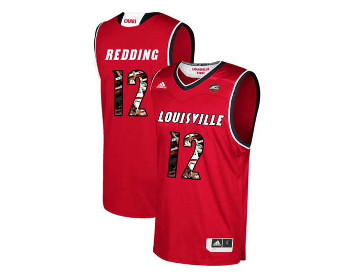 Louisville Cardinals #12 Jacob Redding Authentic College Basketball Jersey Red