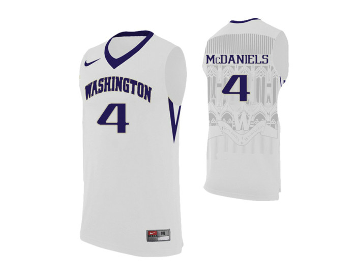 Washington Huskies #4 Jaden McDaniels White Authentic College Basketball Jersey