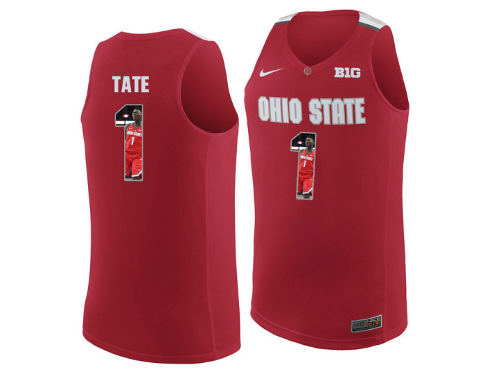 Ohio State Buckeyes #1 Jae'Sean Tate Authentic College Basketball Jersey Red