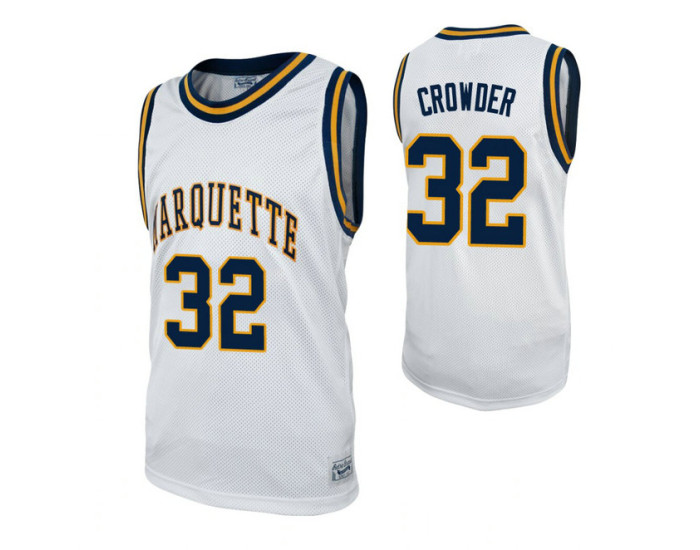 Youth Marquette Golden Eagles #32 Jae Crowder White Authentic College Basketball Jersey