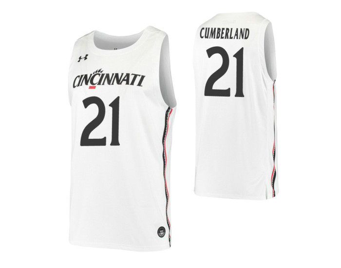 Cincinnati Bearcats #21 Jaevin Cumberland White Authentic College Basketball Jersey