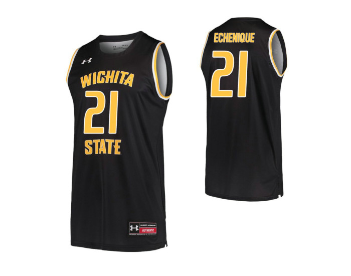 Youth Wichita State Shockers #21 Jaime Echenique Black Authentic College Basketball Jersey