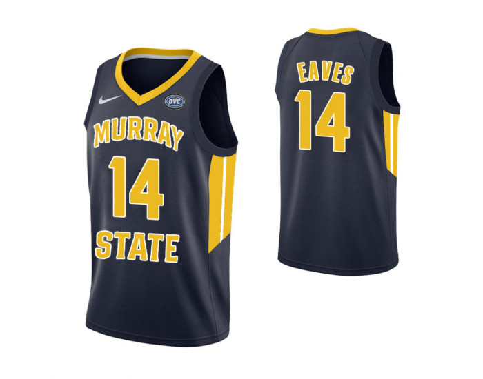 Murray State Racers #14 Jaiveon Eaves Authentic College Basketball Jersey Navy
